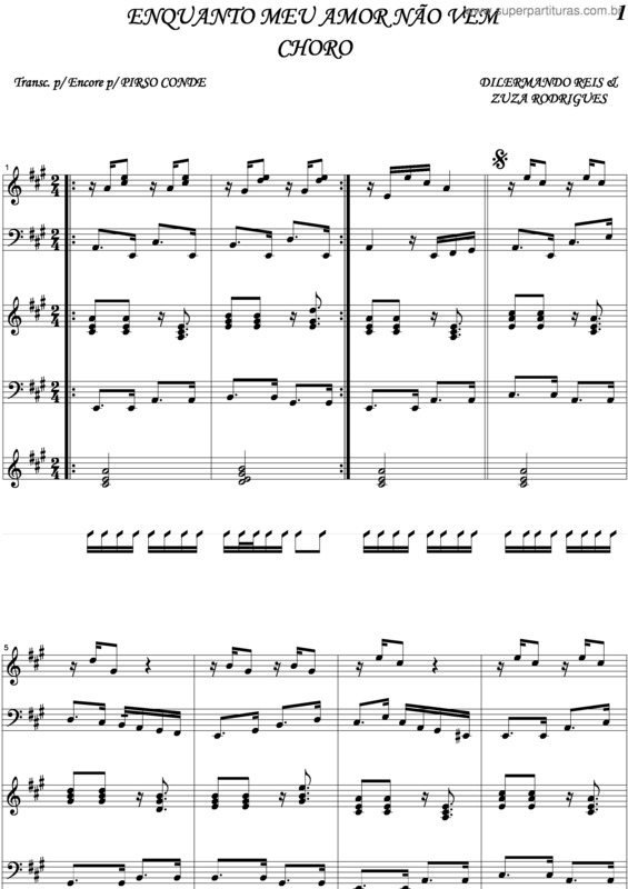 Partitura da música Enquanto Meu Amor Não Vem