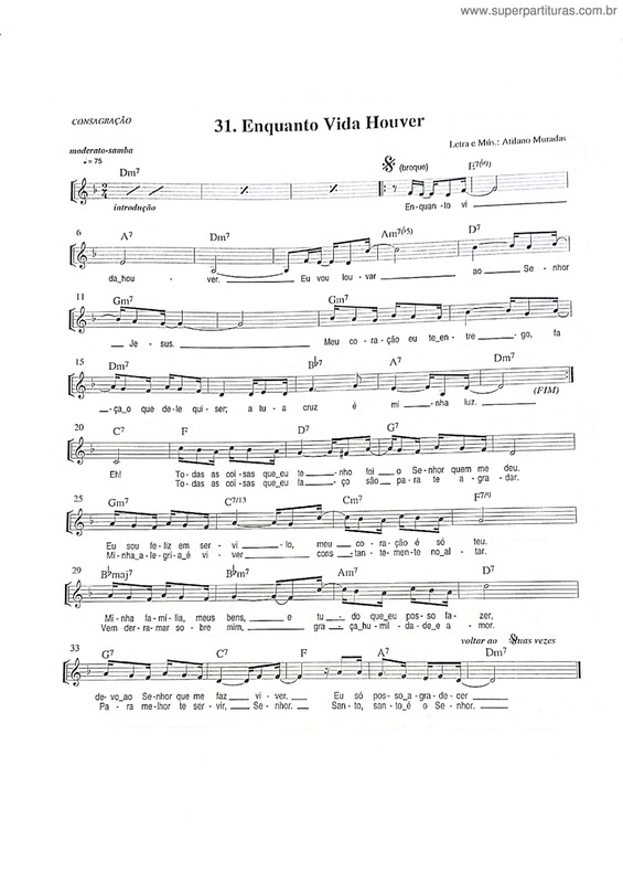 Partitura da música Enquanto Vida Houver