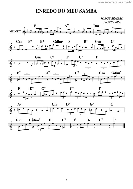 Partitura da música Enredo Do Meu Samba