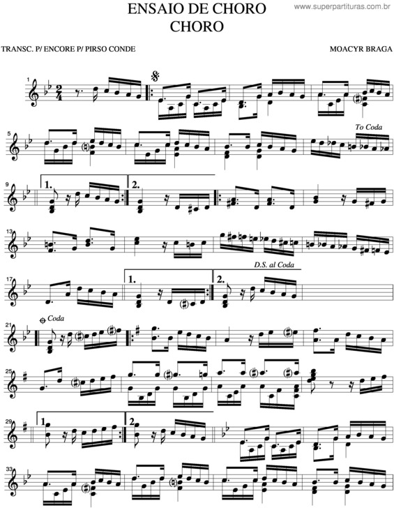 Partitura da música Ensaio De Choro
