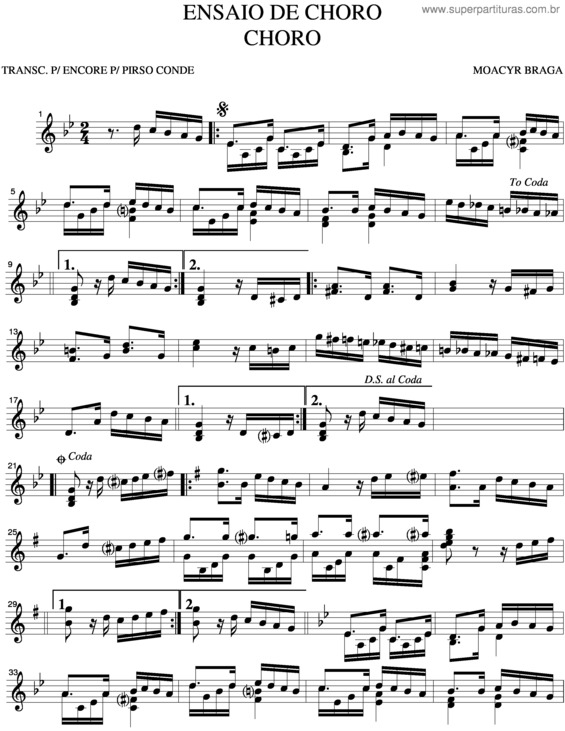 Partitura da música Ensaio De Choro