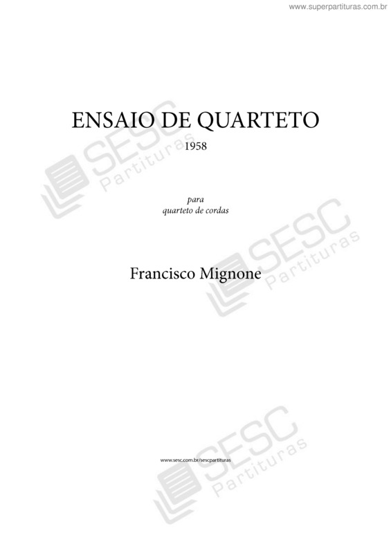 Partitura da música Ensaio de quarteto I