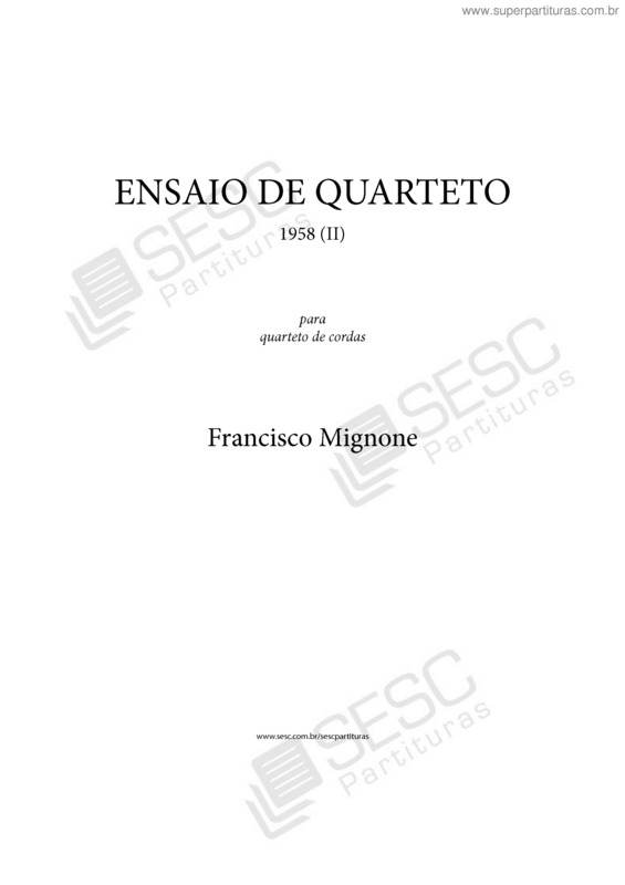 Partitura da música Ensaio de quarteto II