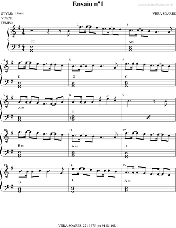 Partitura da música Ensaio no. 1