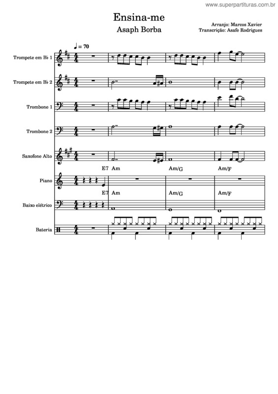 Partitura da música Ensina–Me – Asaph Borba Ensina–Me