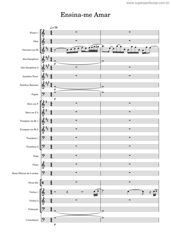 Partitura da música Ensina Me Amar