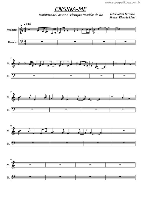 Partitura da música Ensina–Me