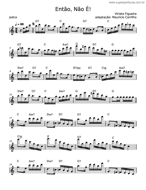 Partitura da música Então, Não É! – Viriato Figueira