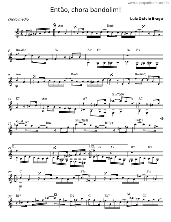 Partitura da música Então Chora Bandolim