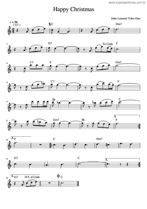 Partitura da música Então É Natal – Flauta Transversal – 2020