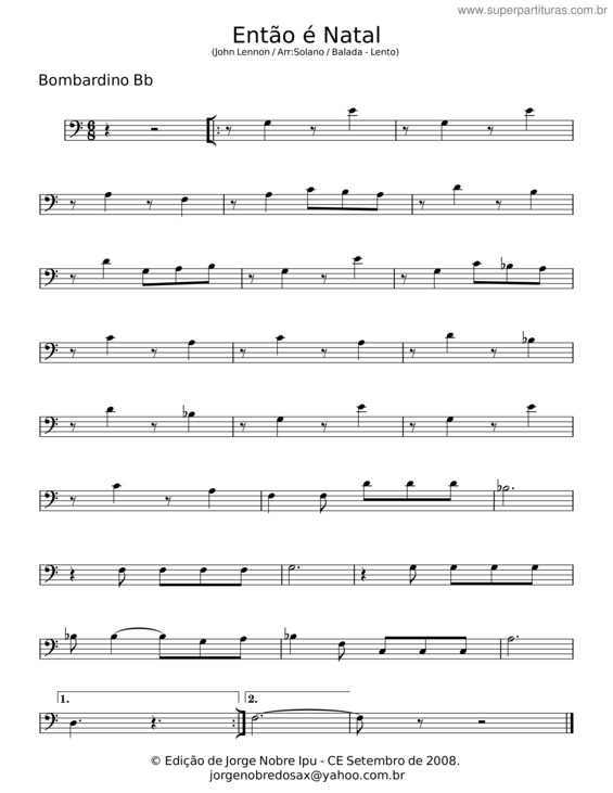 Partitura da música Então É Natal – John Lennon v.4