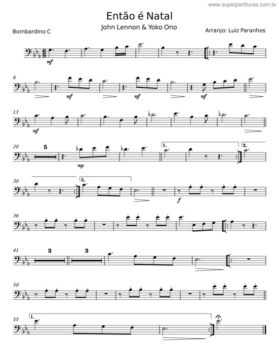 Partitura da música Então É Natal – John Lennon v.5