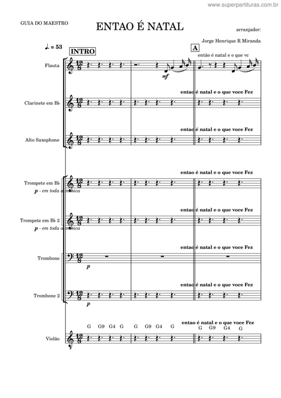 Partitura da música Então É Natal – Misc Christmas v.2