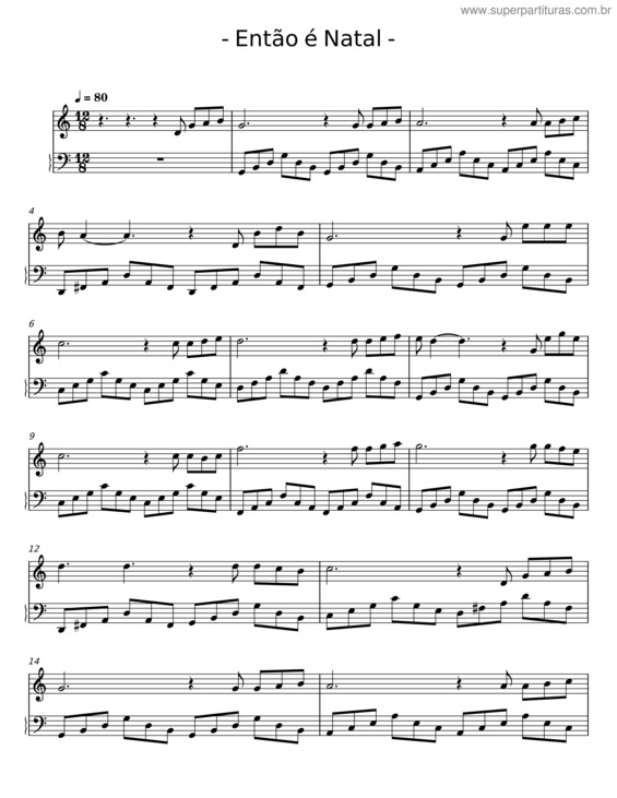 Partitura da música Então É Natal – Misc Christmas v.3