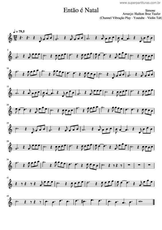 Partitura da música Então É Natal – Misc Christmas