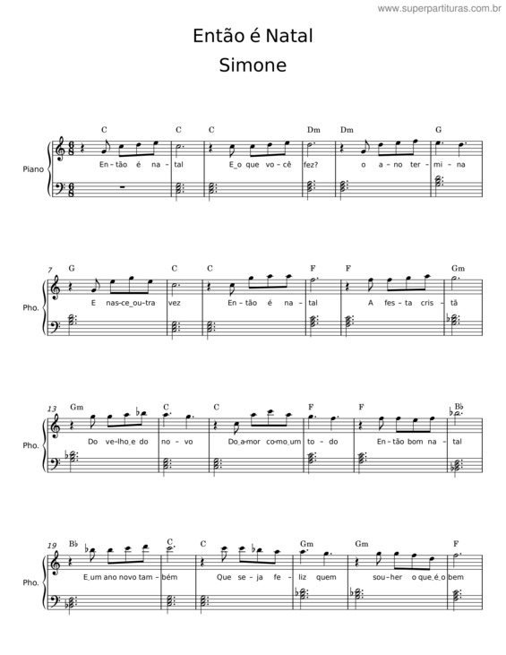 Partitura da música Então É Natal v.19