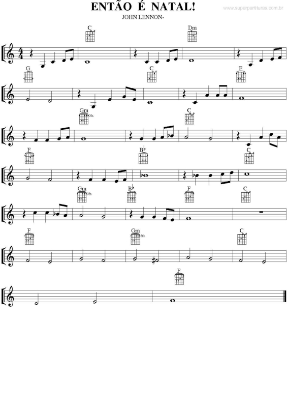 Partitura da música Então É Natal v.2