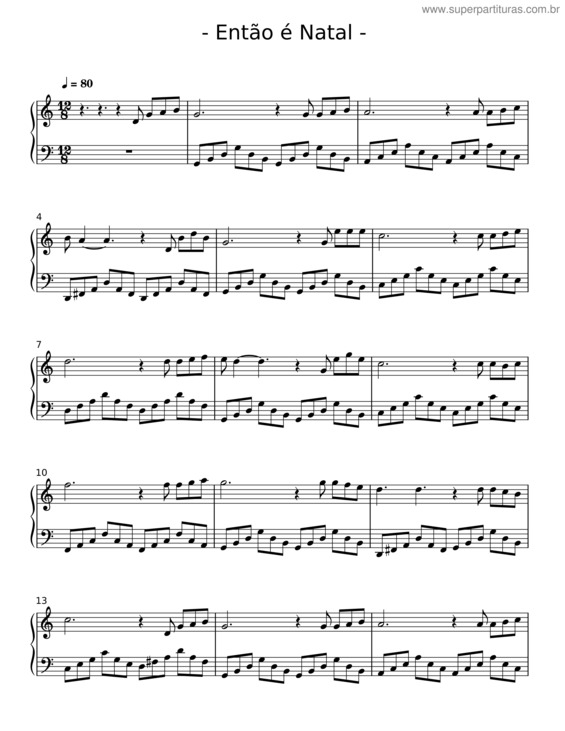 Partitura da música Então É Natal v.21