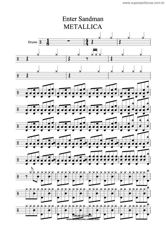 Partitura da música Enter Sandman V.3