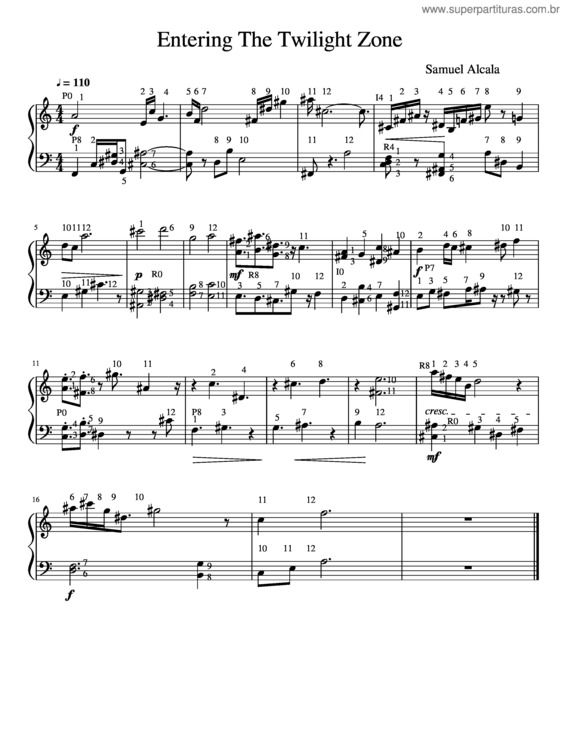 Partitura da música Entering The Twilight Zone Samuel Alcala