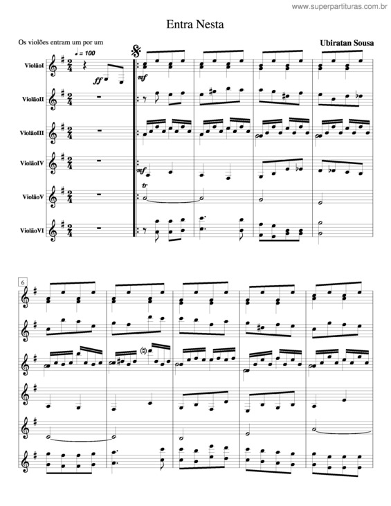 Partitura da música Entra Nesta