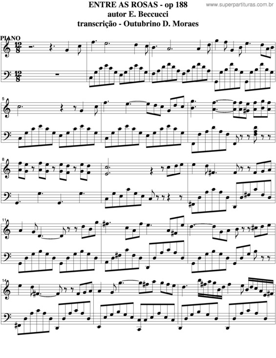 Partitura da música Entre As Rosas