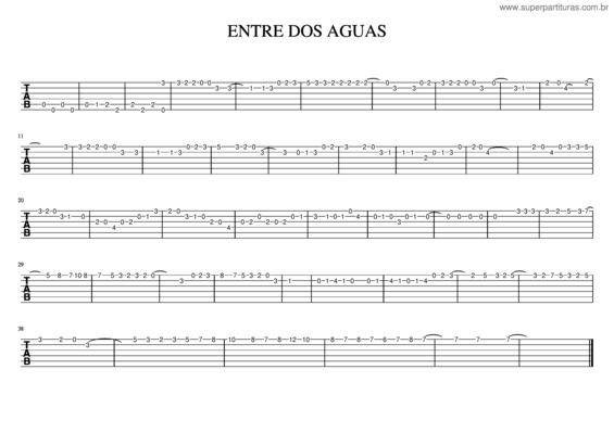 Partitura da música Entre Dos Aguas v.3