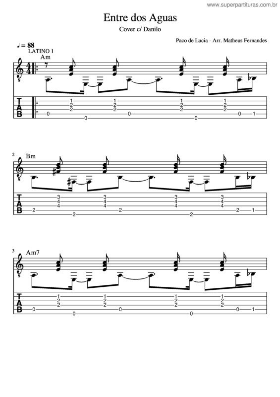 Partitura da música Entre Dos Aguas v.4