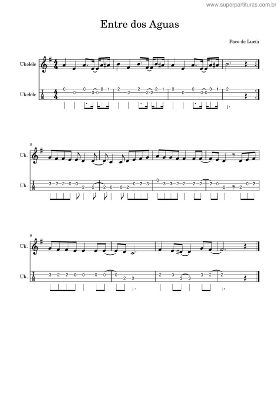 Partitura da música Entre Dos Aguas v.6