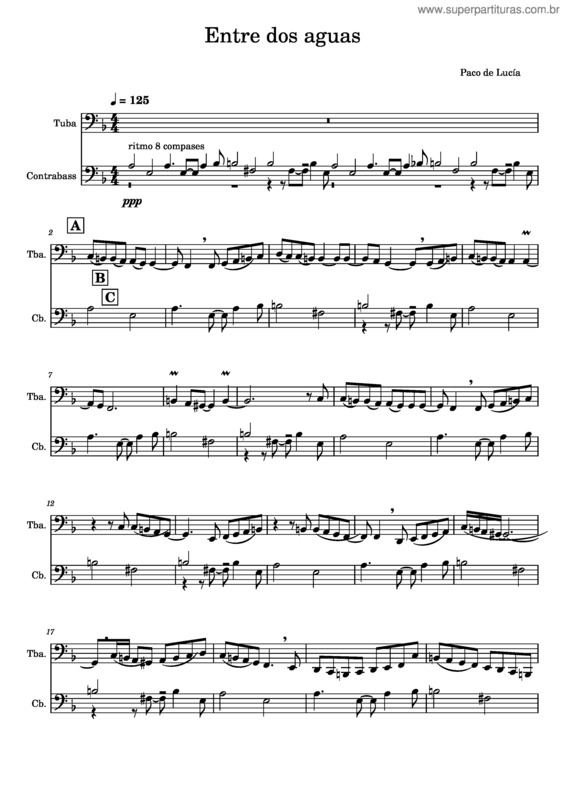 Partitura da música Entre Dos Aguas v.8