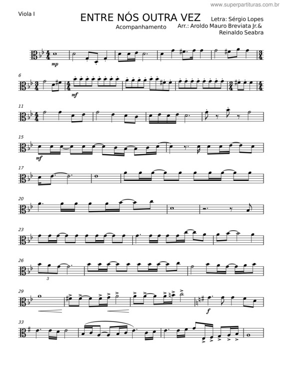 Partitura da música Entre Nós Outra Vez v.3