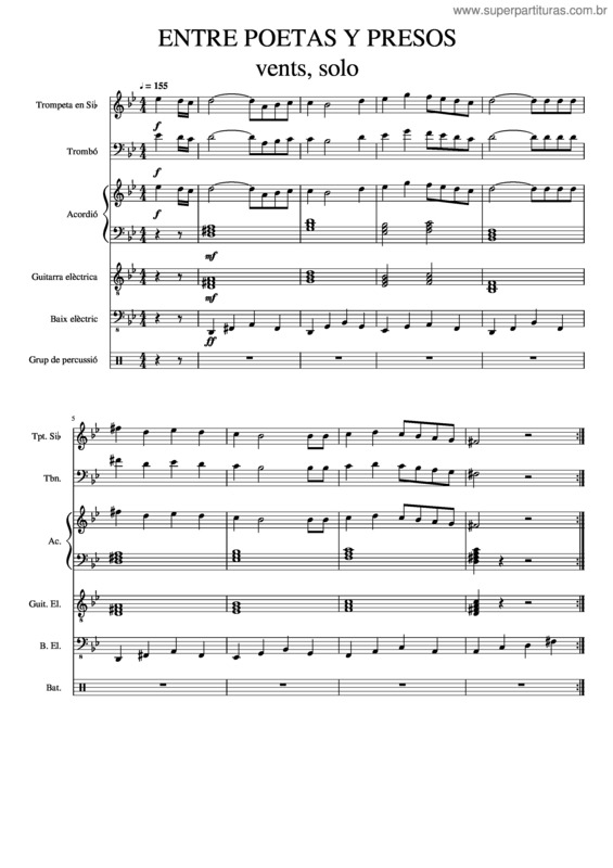 Partitura da música Entre Poetas Y Presos