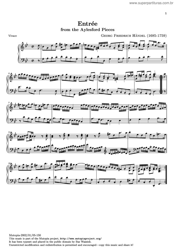 Partitura da música Entrée