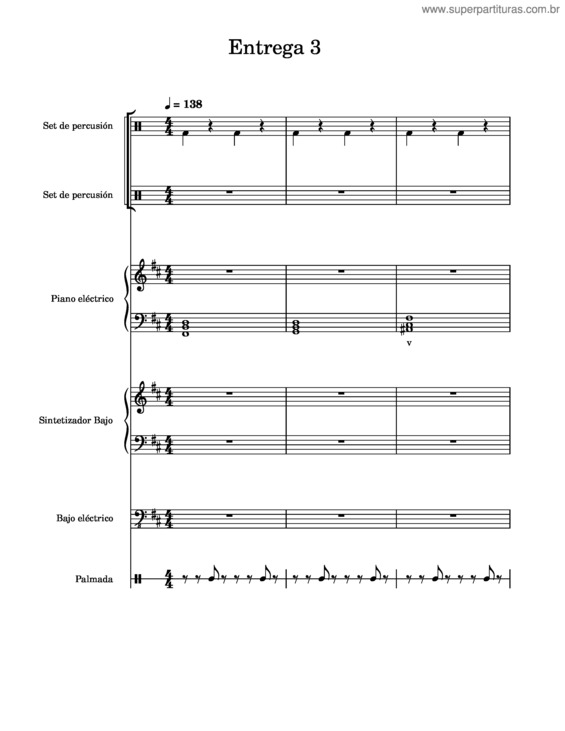 Partitura da música Entrega 3