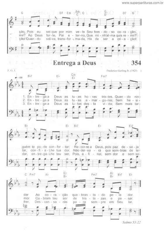 Partitura da música Entrega A Deus