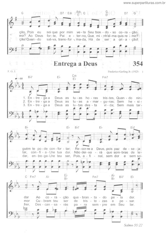 Partitura da música Entrega A Deus