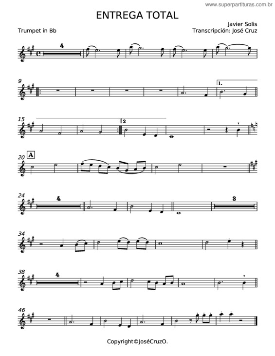 Partitura da música Entrega Total – Javier Solís v.2