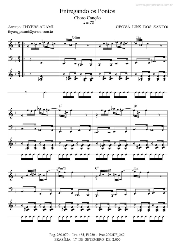 Partitura da música Entregando os pontos v.2