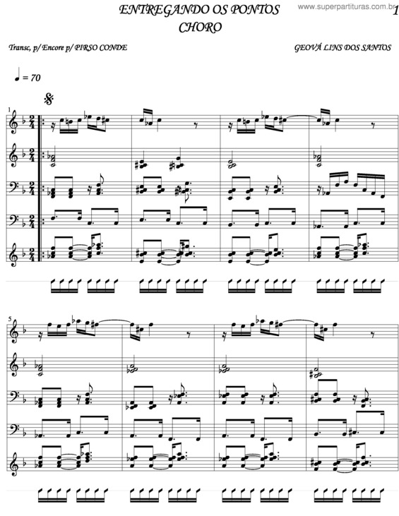 Partitura da música Entregando Os Pontos v.5