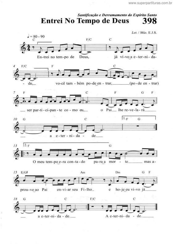 Partitura da música Entrei No Tempo De Deus