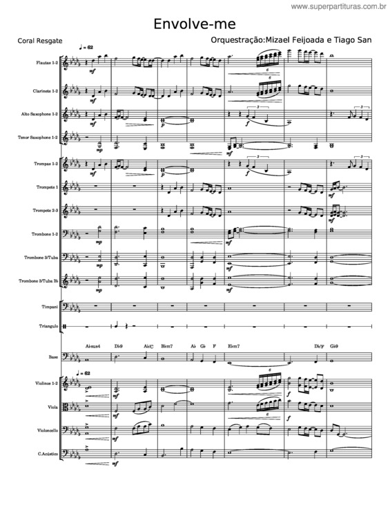 Partitura da música Envolve–Me – Coral Resgate Para A Vida