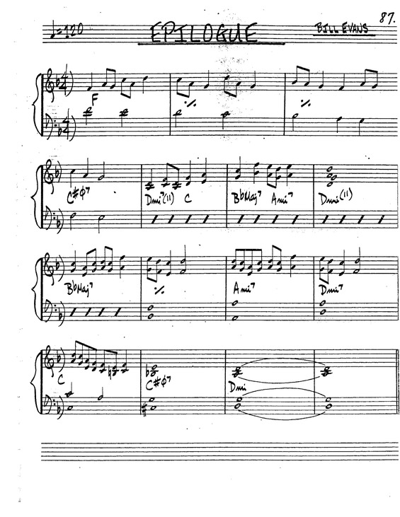 Partitura da música Epilogue v.3