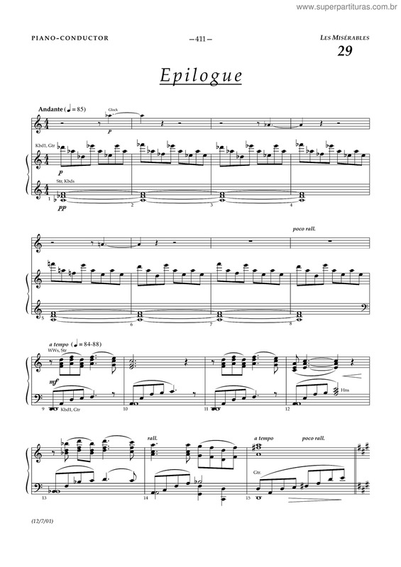 Partitura da música Epilogue