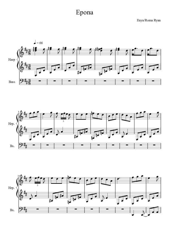 Partitura da música Epona