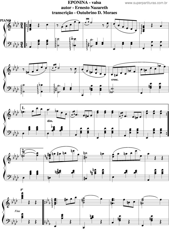 Partitura da música Eponina v.2