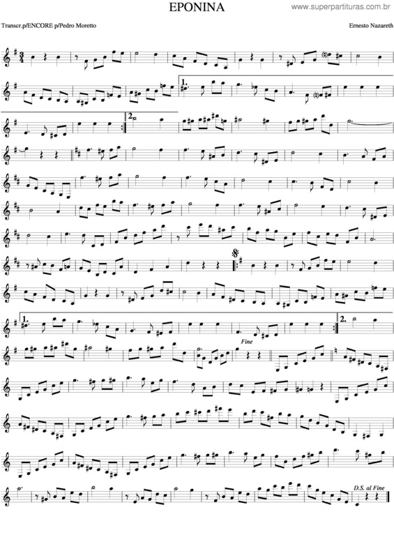 Partitura da música Eponina