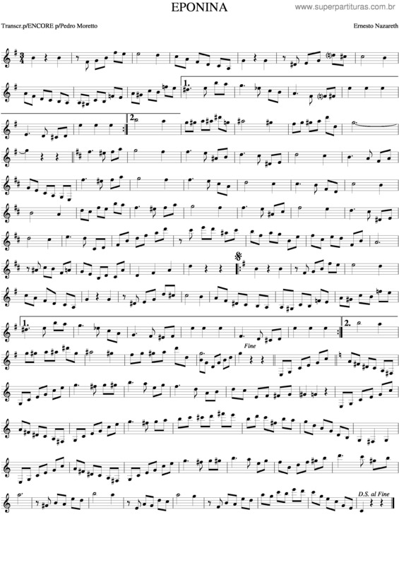 Partitura da música Eponina