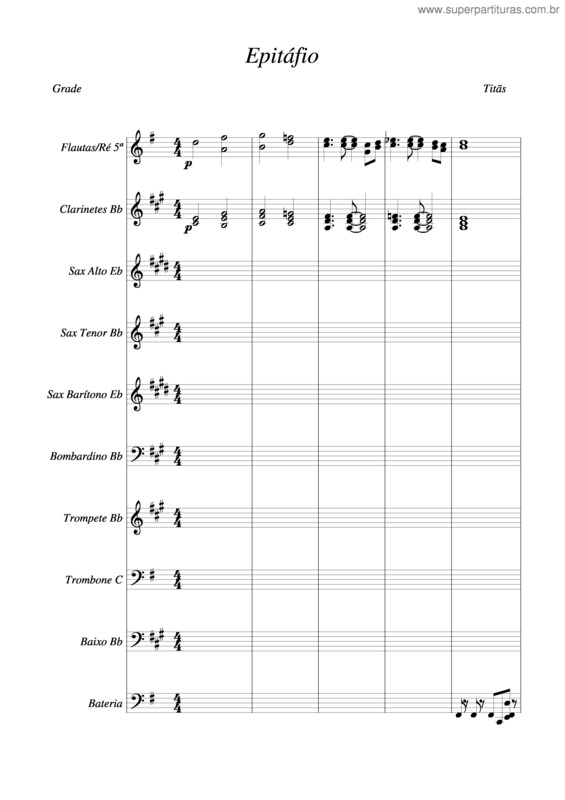 Partitura da música Eptáfio