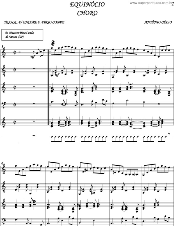 Partitura da música Equinocio