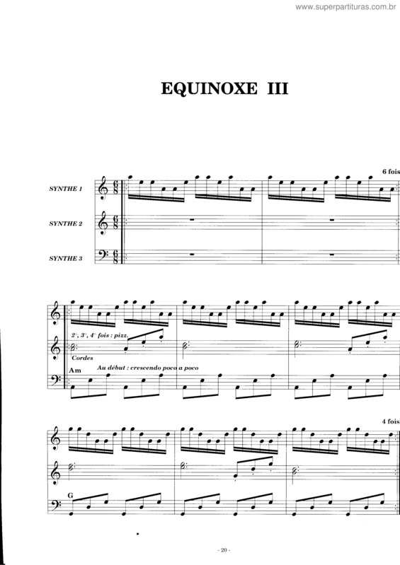 Partitura da música Equinoxe III